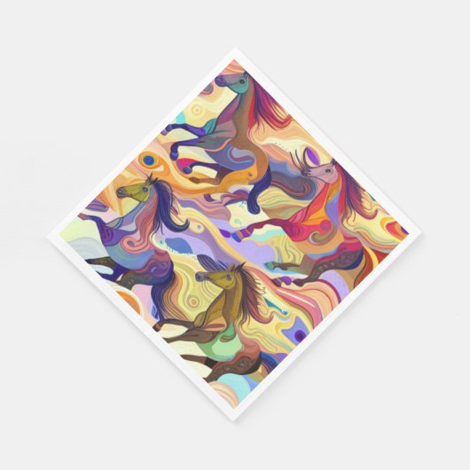 Serviette En Papier Chevaux sauvages (Coin)