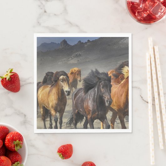 Serviette En Papier Chevaux sauvages (En situation)