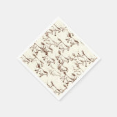 Serviette En Papier Chevaux sauvages Brown et serviettes d'ivoire (Coin)