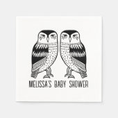 Serviette En Papier Chevêches jumelles Cute Simple Chic PERSONNALISÉ (Devant)