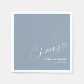 Serviette En Papier Cheveux bleu Dusty personnalisés : Toast Mariage (Devant)