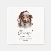 Serviette En Papier Cheveux de Noël Collie Rough Chien Personnalisé (Devant)