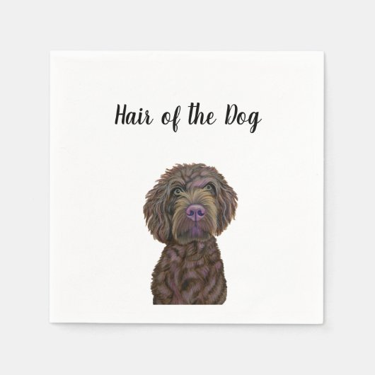 Serviette En Papier "Cheveux du chien" Mariage Cocktail Napkins (Devant)
