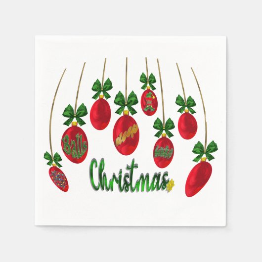 Serviette En Papier Cheveux festifs : Boules Serviettes de Noël profon (Devant)