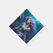 Serviette En Papier Cheveux mauve de sirène (Coin)