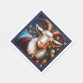 Serviette En Papier Chèvre de Noël 4 (Coin)