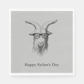 Serviette En Papier Chèvre Hipster avec lunettes (Devant)