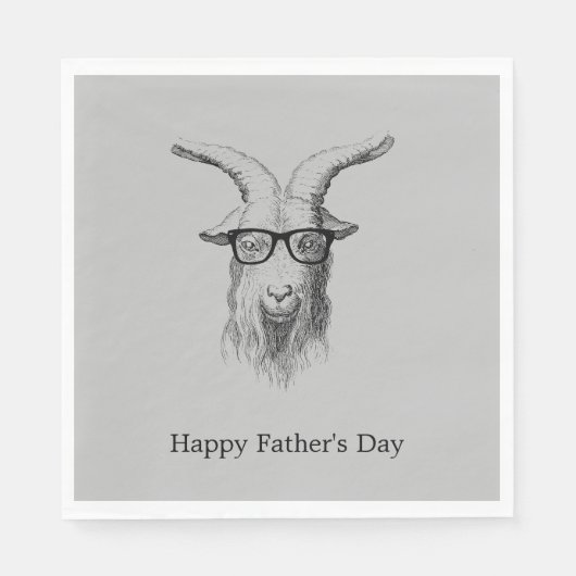 Serviette En Papier Chèvre Hipster avec lunettes (Devant)