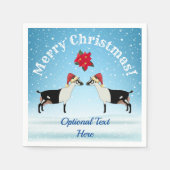 Serviette En Papier Chèvre laitière alpine Noël dans la neige (Devant)