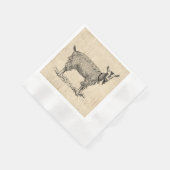 Serviette En Papier Chèvre mignonne avec Bell Illustration Antique Scr (Coin)