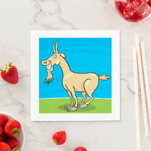 Serviette En Papier Chèvre Souriante Dessin Animé Fermier Animal