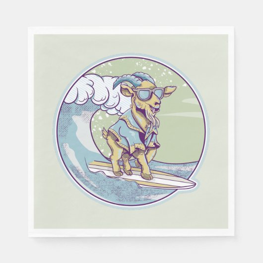 Serviette En Papier Chèvre surf (Devant)