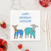 Serviette En Papier Chèvres en pyjama Parti pour bois d'oeuvre (En situation)