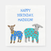 Serviette En Papier Chèvres en pyjama Parti pour bois d'oeuvre (Devant)