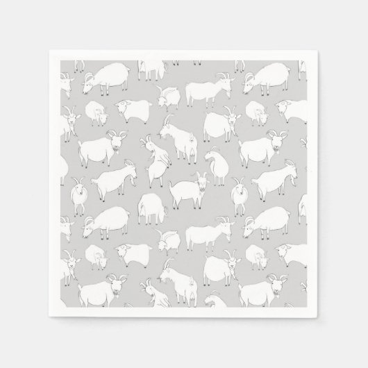 Serviette En Papier Chèvres gris jouant (Devant)
