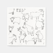 Serviette En Papier Chèvres jouant - Transparent (Devant)