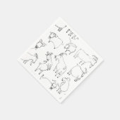 Serviette En Papier Chèvres jouant - Transparent (Coin)