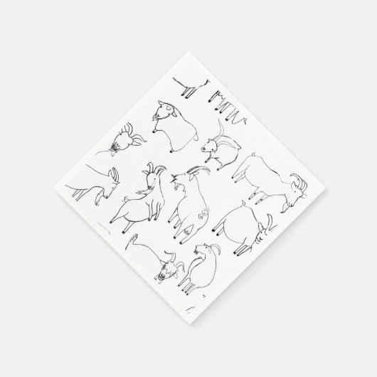 Serviette En Papier Chèvres jouant - Transparent (Coin)