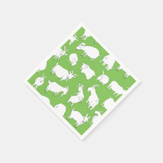 Serviette En Papier Chèvres jouant - vert (Coin)