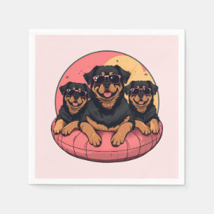 Serviette En Papier Chèvres Rottweiler Flottes de la piscine d'été