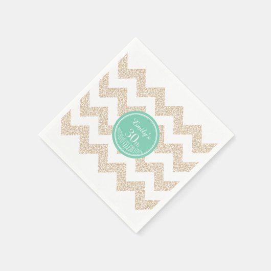 Serviette En Papier Chevron 30e Anniversaire P Napkin Choisissez la co (Coin)