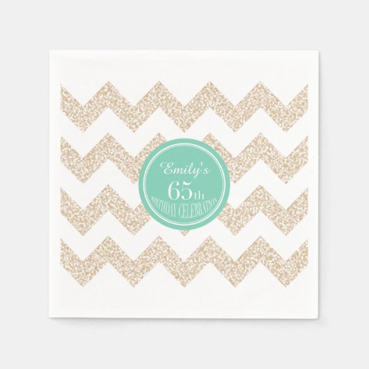 Serviette En Papier Chevron 65e Anniversaire P Napkin Choisissez la co (Devant)