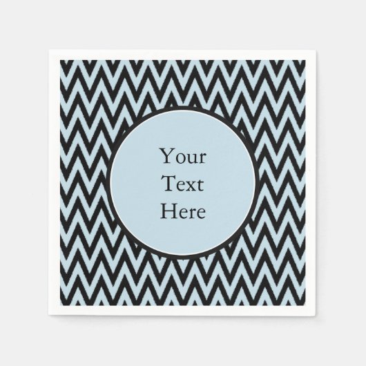 Serviette En Papier Chevron bleu noir (Devant)