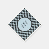 Serviette En Papier Chevron bleu noir (Coin)