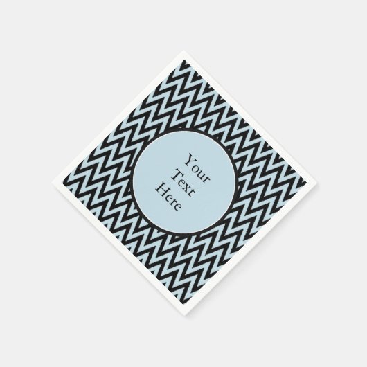Serviette En Papier Chevron bleu noir (Coin)
