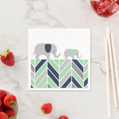 Serviette En Papier Chevron Elephants Moderne bébé Napkin (En situation)