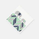 Serviette En Papier Chevron Elephants Moderne bébé Napkin (Coin)