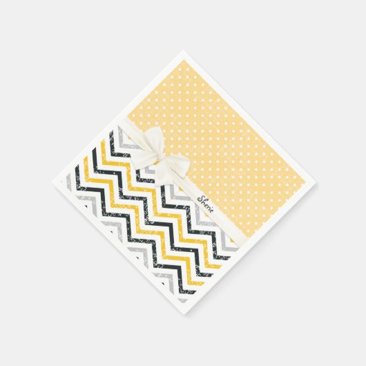 Serviette En Papier Chevron et Pois (Coin)