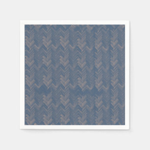 Serviette En Papier Chevron Herringbone Motif Retro Blue