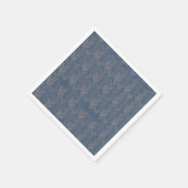 Serviette En Papier Chevron Herringbone Motif Retro Blue (Coin)