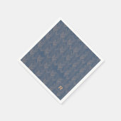 Serviette En Papier Chevron Herringbone Motif Retro Blue initial (Coin)