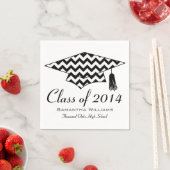 Serviette En Papier Chevron Imprimer Nom personnalisé Graduation servi (En situation)