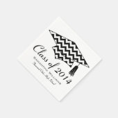Serviette En Papier Chevron Imprimer Nom personnalisé Graduation servi (Coin)