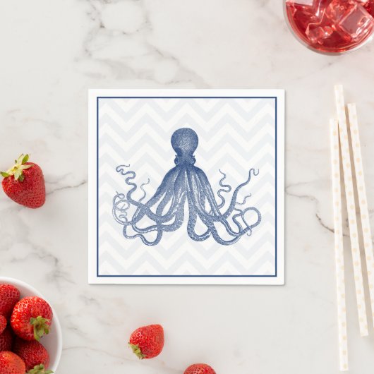 Serviette En Papier Chevron Octopus LT (En situation)