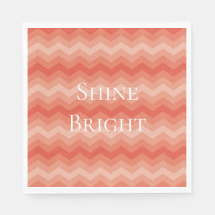 Serviette En Papier Chevron Orange Peche