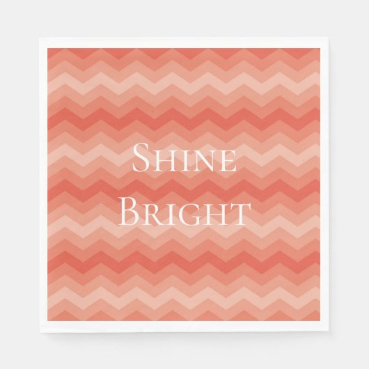 Serviette En Papier Chevron Orange Peche (Devant)
