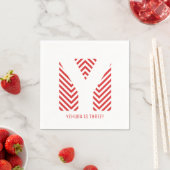 Serviette En Papier Chevron Print Upsherin Party Napkin (En situation)