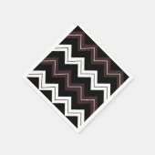 Serviette En Papier Chevron rayé noir blanc marron  (Coin)
