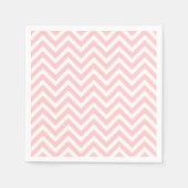 Serviette En Papier Chevron rose clair et blanc (Devant)