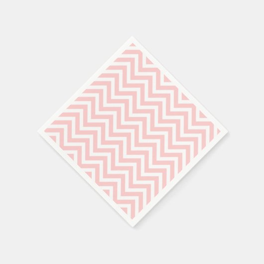 Serviette En Papier Chevron rose clair et blanc (Coin)