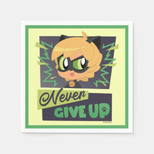 Serviette En Papier Chibi Cat Noir n'abandonne jamais