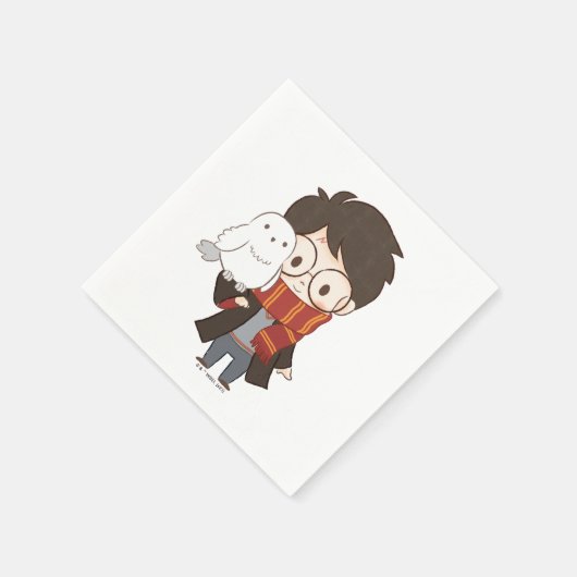 Serviette En Papier Chibi HARRY POTTER™ & Hedwig (Coin)