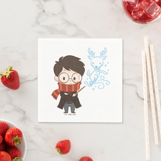 Serviette En Papier Chibi HARRY POTTER™ Patronus (En situation)