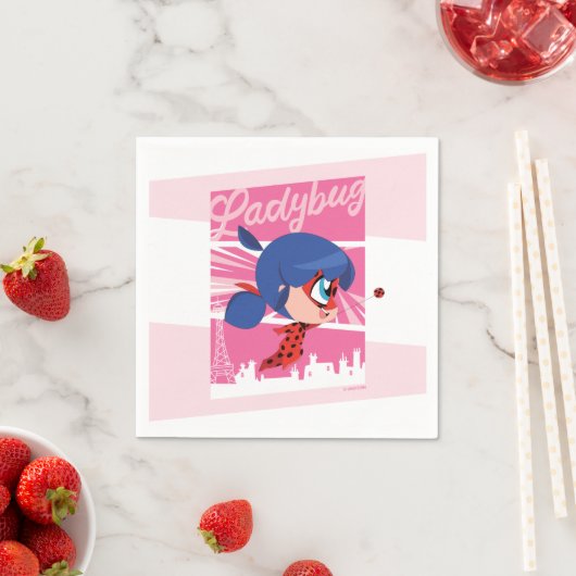 Serviette En Papier Chibi Ladybug à Paris (En situation)