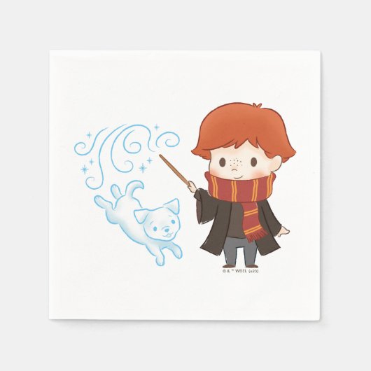 Serviette En Papier Chibi Ron Weasley Patronus (Devant)