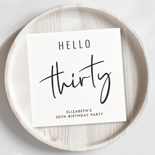 Serviette En Papier Chic 30e fête d'anniversaire
